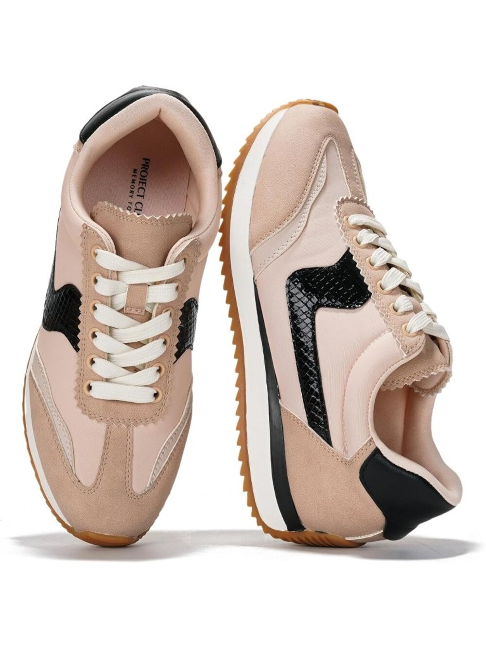 Project Cloud Women's Madison Beige Closed Toe Lightweight Lace Up Sneakers